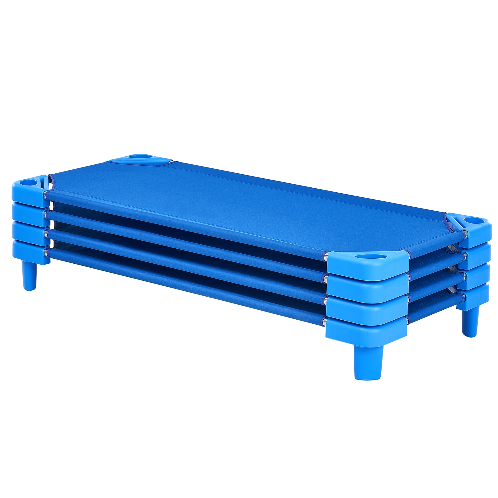 Stackable Toddler Nap Cots For Daycare And Preschool Blue 4 Pack_voghion.com